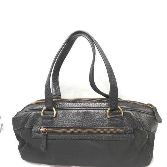 Prada Vitello Trimmed Tessuto Bowler Bag Satchel Shoulder Handbag - Picture 2 of 16